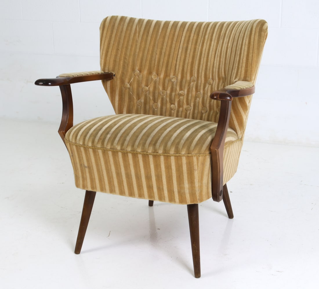 DUTCH MOHAIR COCKTAIL CHAIR C. 1950S (1 of 18)