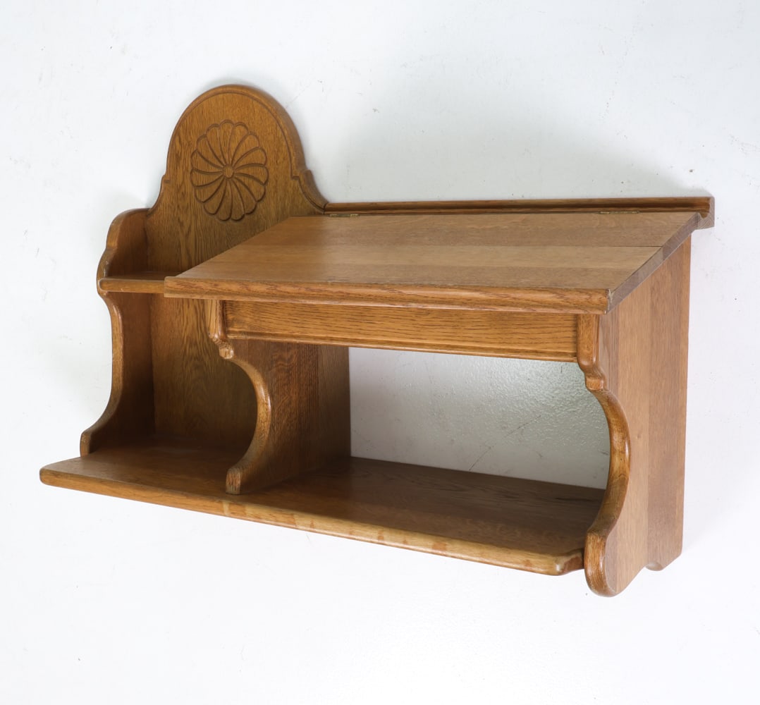 HUSUM GERMAN OAK FLOATING WALL SHELF C. 1960S (1 of 14)