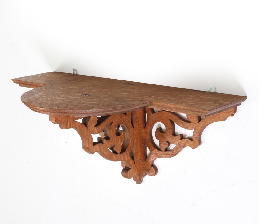 GERMAN OAK WALL SHELF C. 1970S (1 of 12)