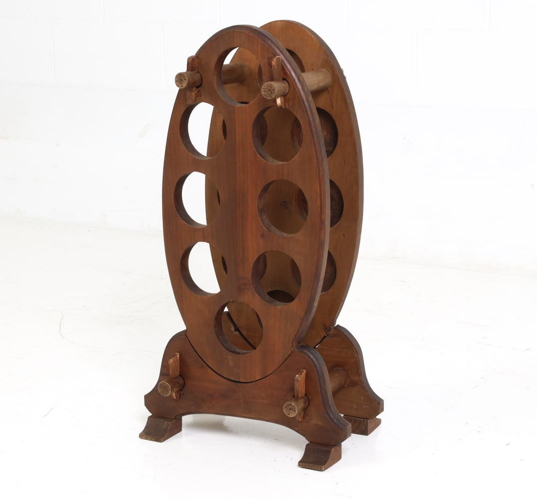 FRENCH OAK WINE BOTTLE RACK C. 1940S (1 of 15)