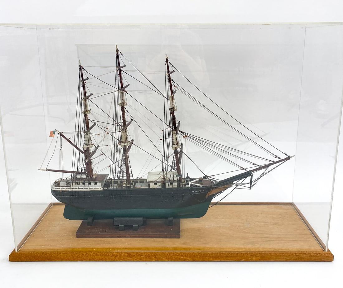 ANTIQUE "TYPHOON" CLIPPER SHIP DIORAMA (1 of 1)