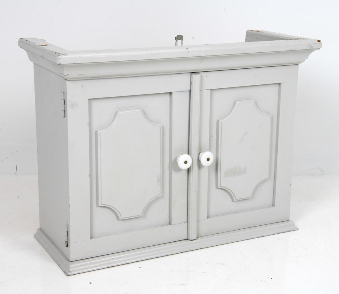 SWEDISH PAINTED PINE WALL CABINET (1 of 1)