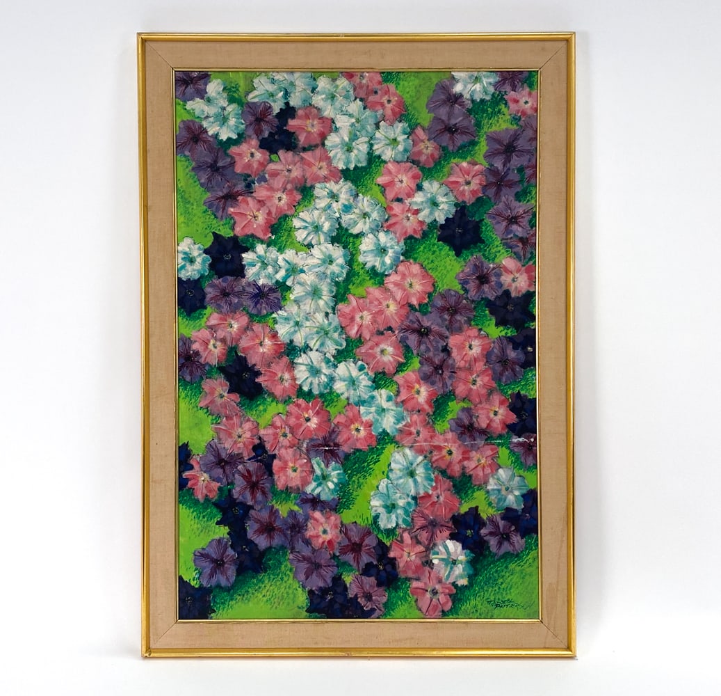 RUSSELL PATTERSON FLOWERS PAINTING O/C (1 of 1)