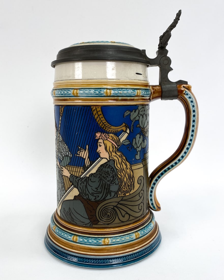 METTLACH GERMAN SONG & MUSIC CERAMIC STEIN (1 of 1)