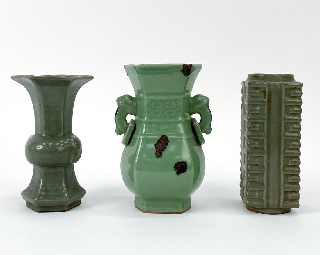 RU & GU STYLE CHINESE CERAMIC VASE GROUPING (1 of 1)