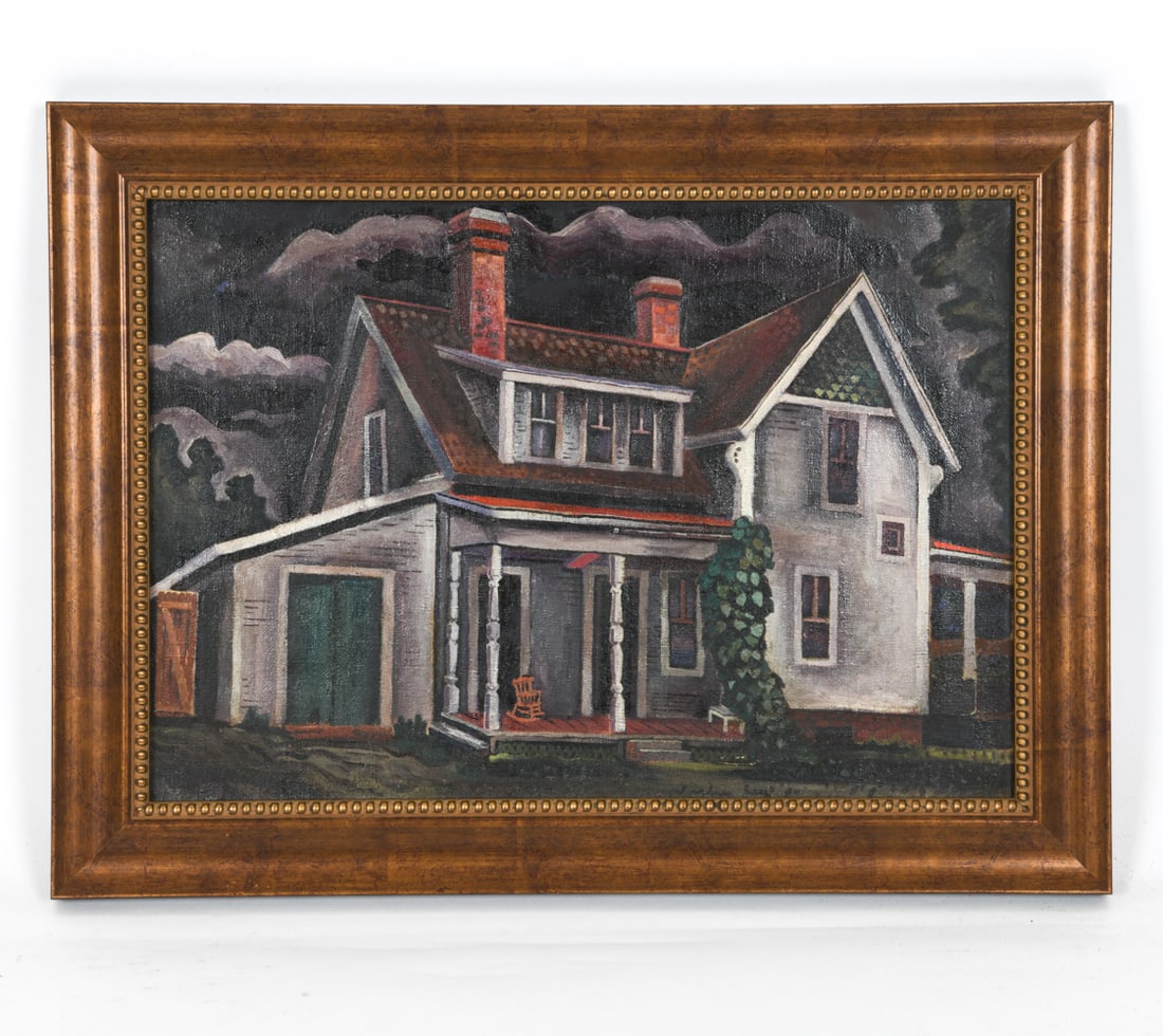 MID-CENTURY HOUSE O/C PAINTING (1 of 7)