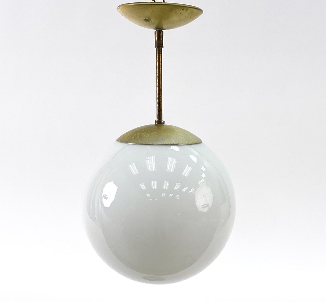 MID-CENTURY PROGRESS GLASS GLOBE PENDANT LIGHT (1 of 1)