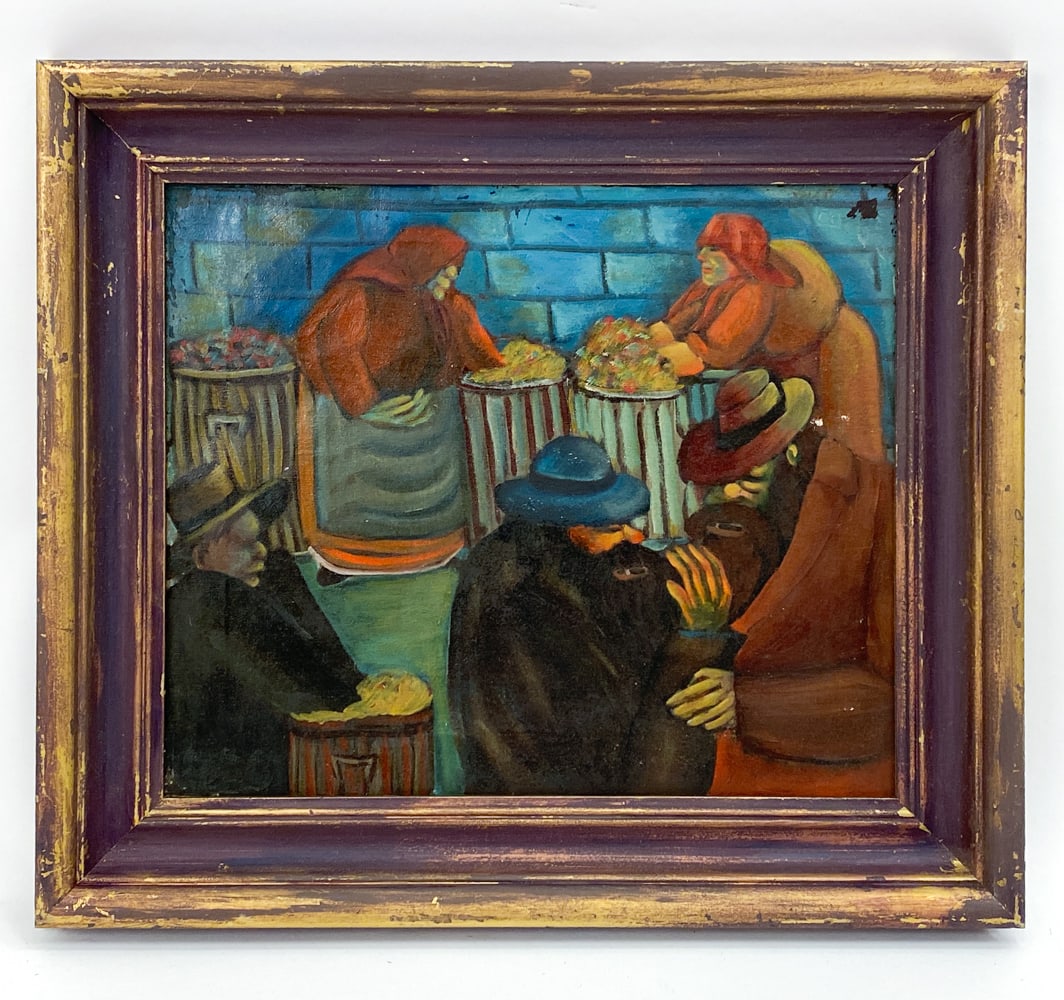 NIBERG ABBEY (1920-1990) O/C: Signed on verso and upper right, along with an indistinct inscription. Oil on Canvas. Dimensions: (Frame) H 21.5" x W 24.5" (Canvas) H 15.5" x W 18.5" Condition: Wear consistent with age. Minor scratc