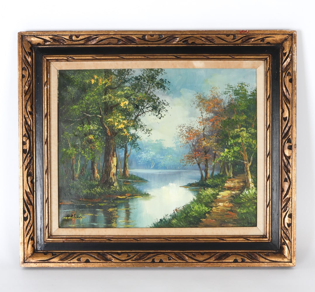 P. ALVIN 20TH CENTURY LANDSCAPE OIL ON CANVAS (1 of 1)
