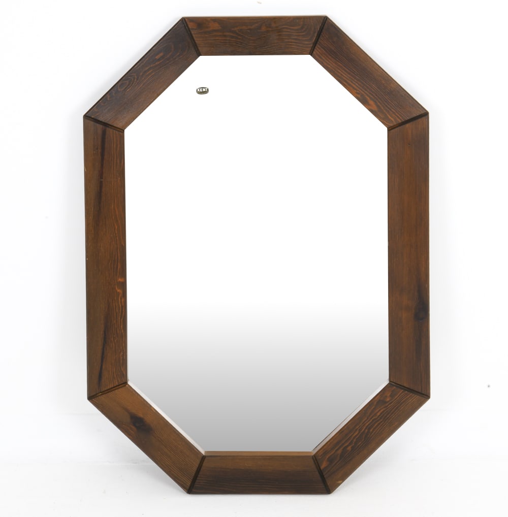 SWEDISH PINE OCTAGONAL MIRROR C. 1970'S (1 of 1)