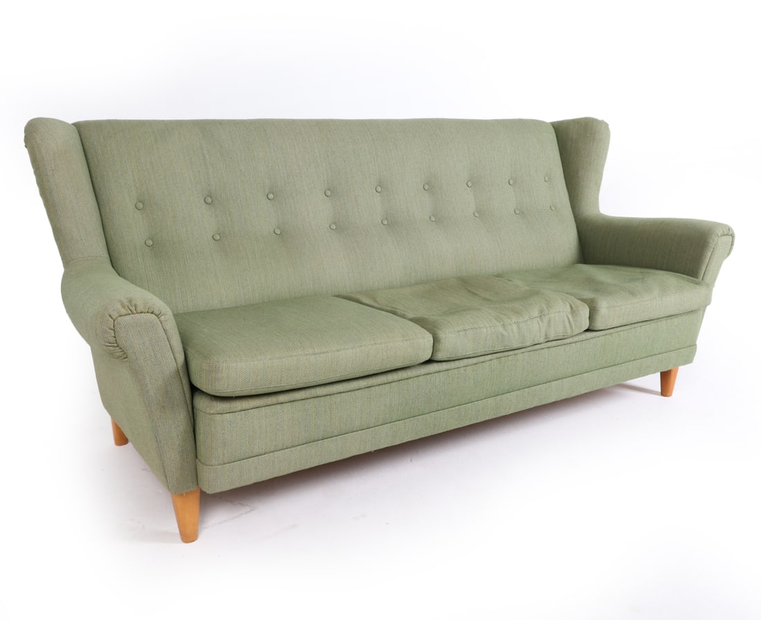 DUX SWEDISH WINGBACK WOOL SOFA C. 1970S (1 of 16)