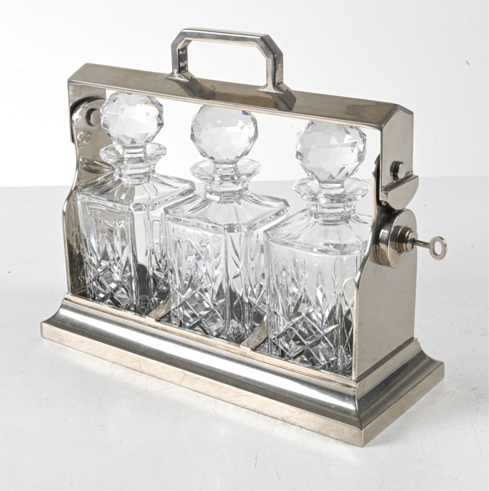 20TH C. SILVERPLATE & CRYSTAL TANTALUS (1 of 12)