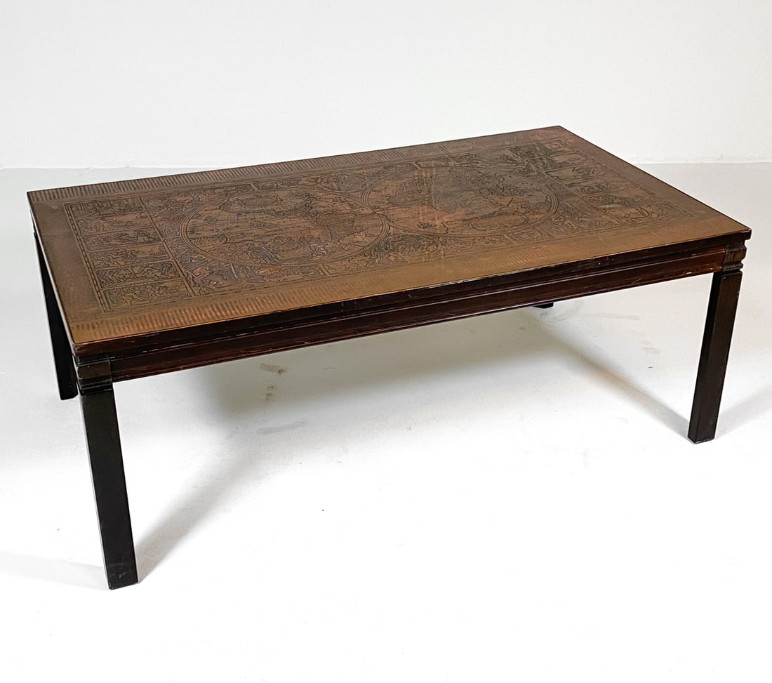 SCANDINAVIAN COPPER TOP COFFEE TABLE 1970S (1 of 18)
