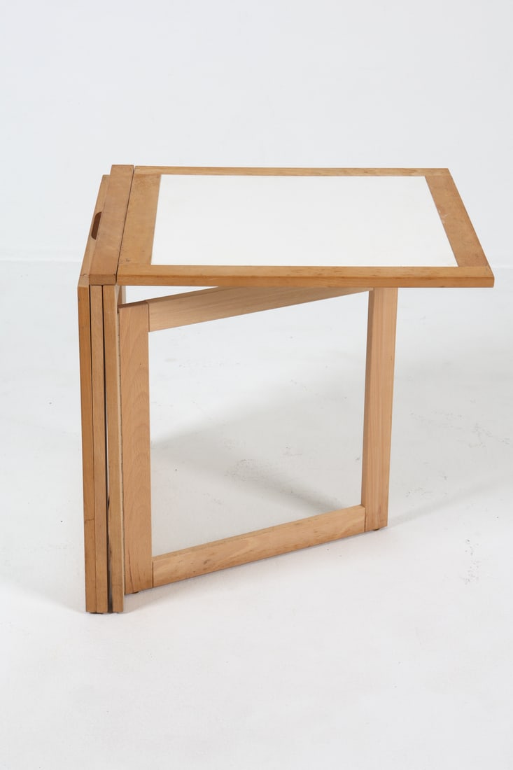 ARNE ROBBERT FOLDING BEECH SIDE TABLE C. 1980S - 12