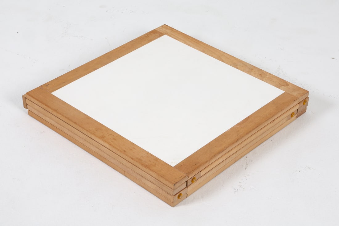 ARNE ROBBERT FOLDING BEECH SIDE TABLE C. 1980S - 14