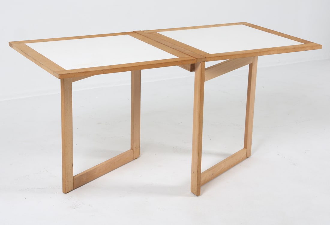 ARNE ROBBERT FOLDING BEECH SIDE TABLE C. 1980S - 2
