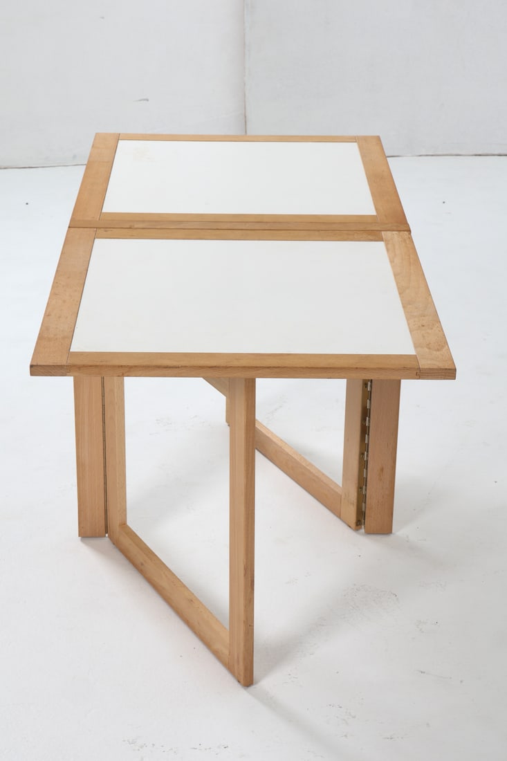 ARNE ROBBERT FOLDING BEECH SIDE TABLE C. 1980S - 6