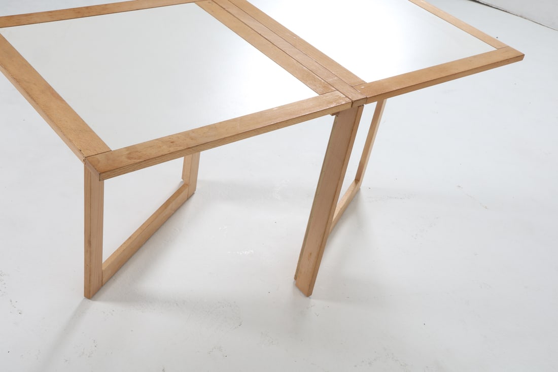 ARNE ROBBERT FOLDING BEECH SIDE TABLE C. 1980S - 7