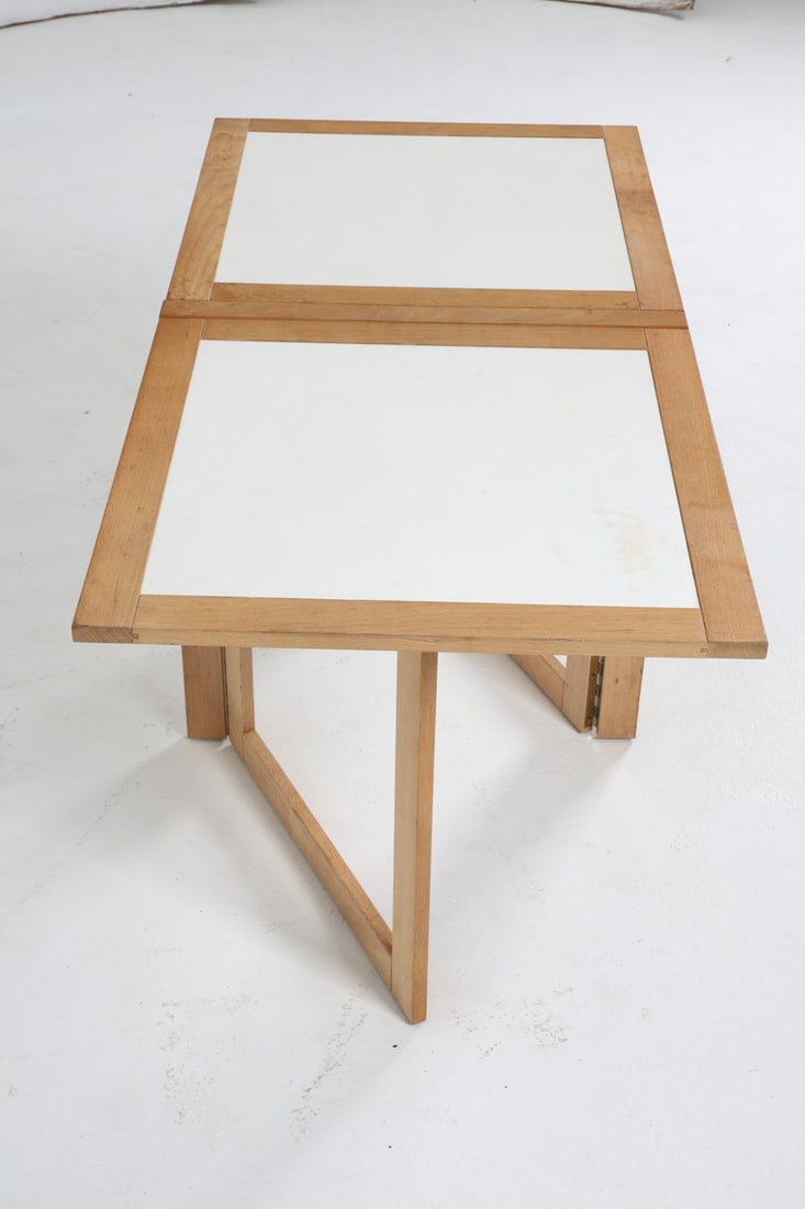 ARNE ROBBERT FOLDING BEECH SIDE TABLE C. 1980S - 8