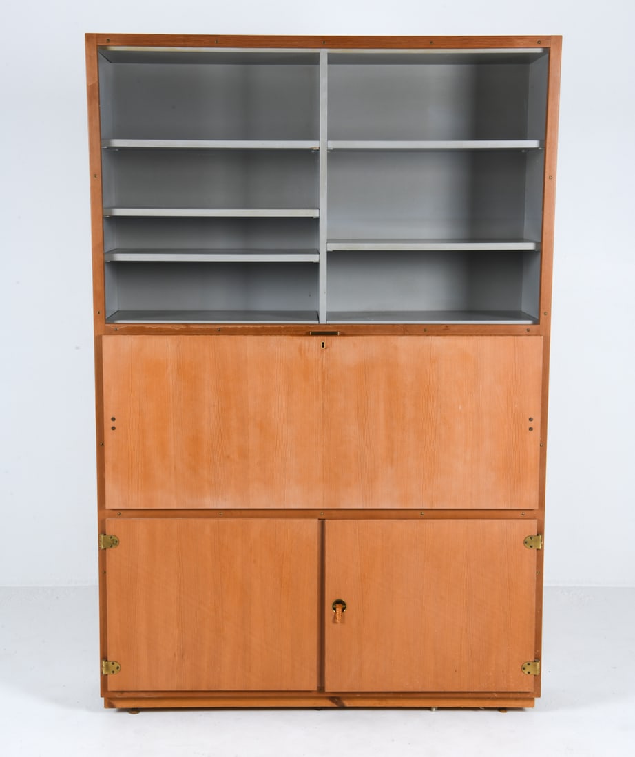 SWEDISH PINE SECRETARY BOOKCASE CABINET (1 of 17)