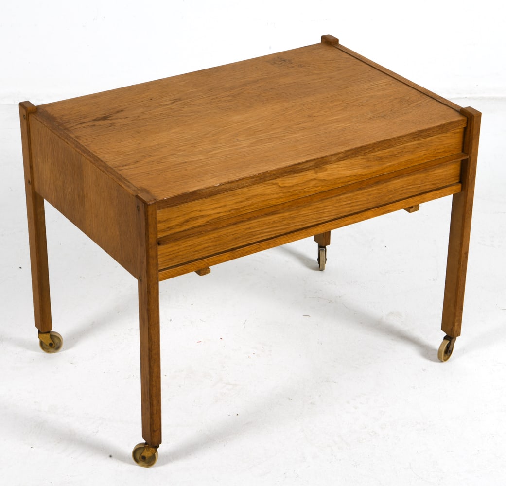 DANISH TEAK ROLLING SIDE CHEST C. 1960S (1 of 10)