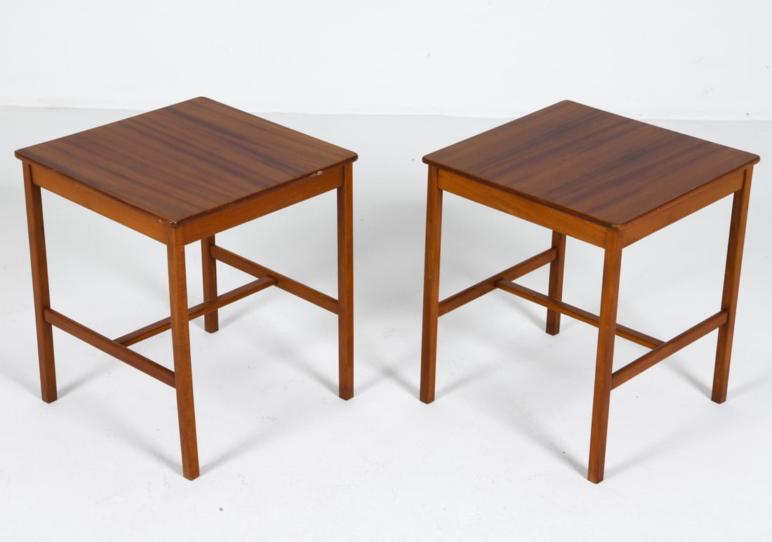 PAIR RUD. RASMUSSEN DANISH TEAK SIDE TABLES 1960S (1 of 10)