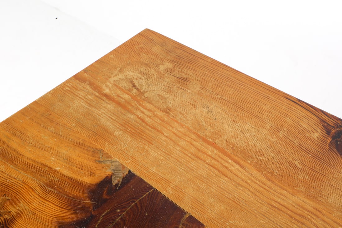 SWEDISH BRUTALIST PINE TRESTLE DINING TABLE - 17