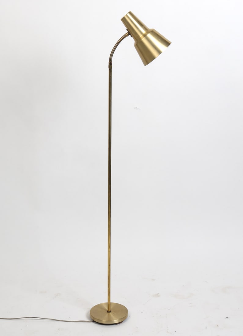 DANISH BRASS TONE FLOOR LAMP C. 1970S (1 of 8)