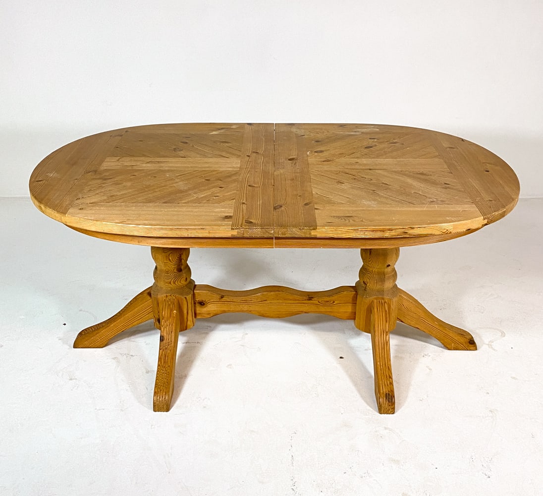 SWEDISH PINE EXPANDING DINING TABLE C. 1970S (1 of 14)