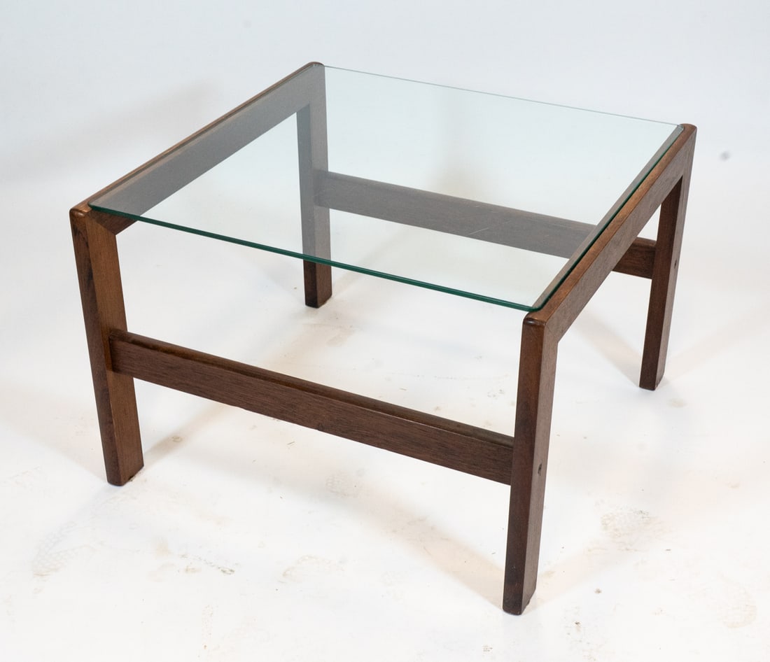 DANISH ROSEWOOD & GLASS COFFEE TABLE C. 1960S (1 of 9)