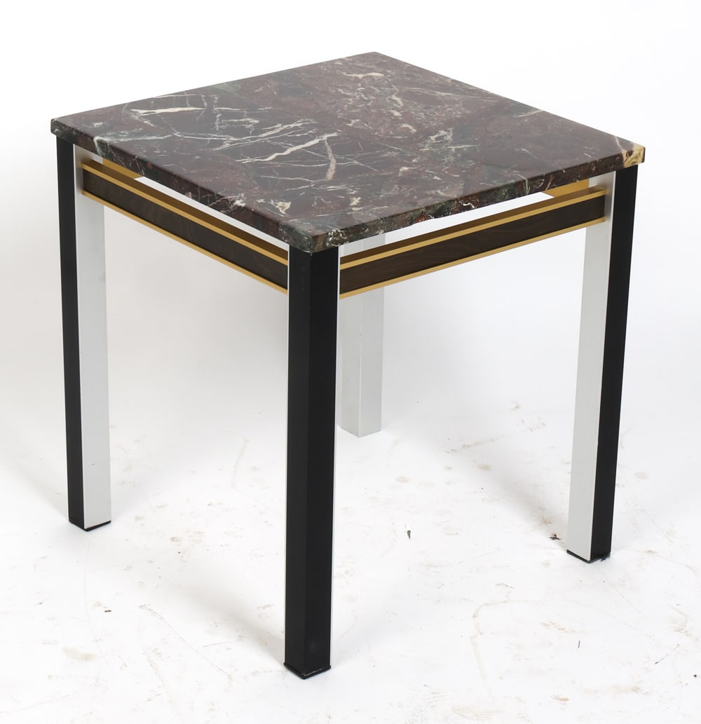 BENDIXEN STYLE DANISH MARBLE TOP SIDE TABLE 1970S (1 of 10)
