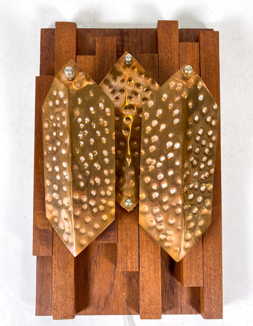 DANISH TEAK & COPPER WALL SCONCE C. 1960S (1 of 12)