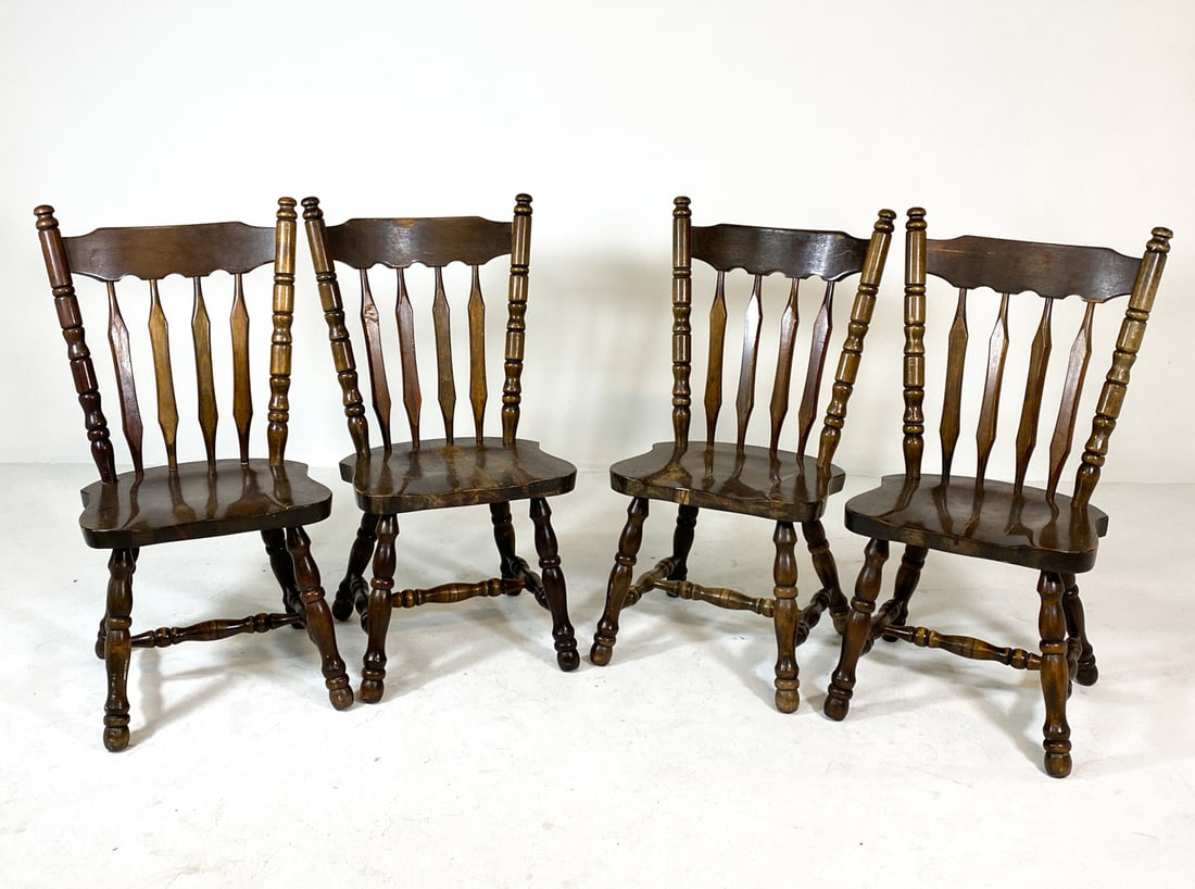 (4) SCANDINAVIAN OAK DINING CHAIRS C. 1970S (1 of 20)