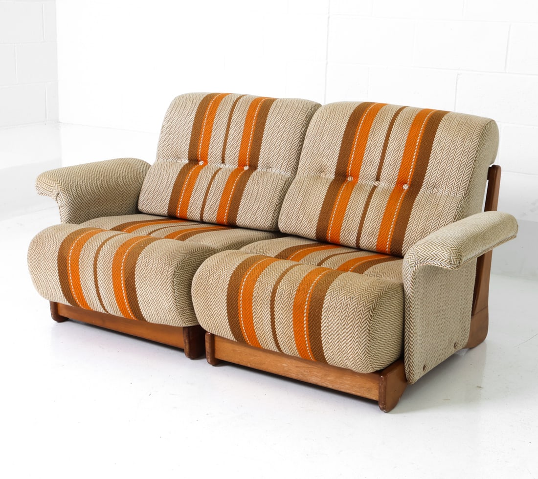 DANISH WOOL MODULAR LOVESEAT SOFA C. 1970S (1 of 16)