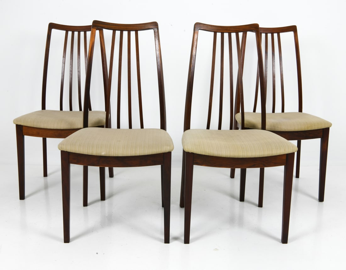 (4) IB KOFOD LARSEN DANISH ROSEWOOD DINING CHAIRS (1 of 1)
