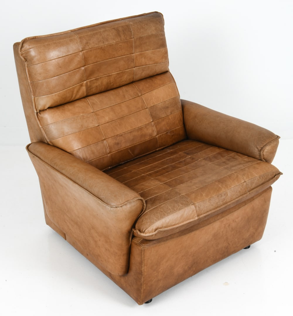 DE SEDE STYLE SWISS LEATHER LOUNGE CHAIR C.1970S (1 of 9)