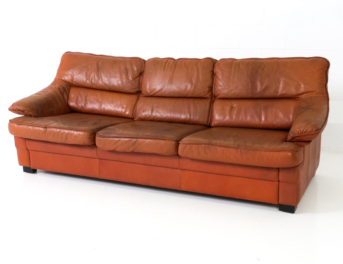 MOGENS HANSEN STYLE DANISH LEATHER SOFA C. 1970S (1 of 19)
