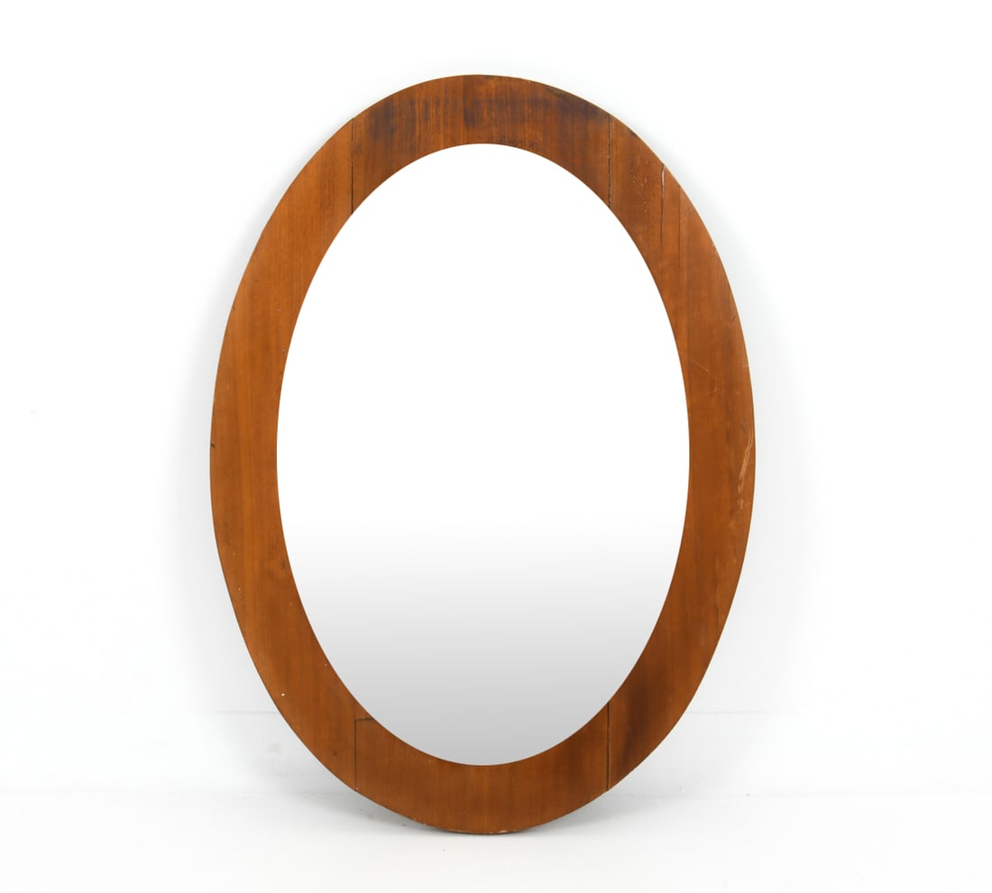 SCANDINAVIAN TEAK OVAL MIRROR CIRCA 1960'S (1 of 5)