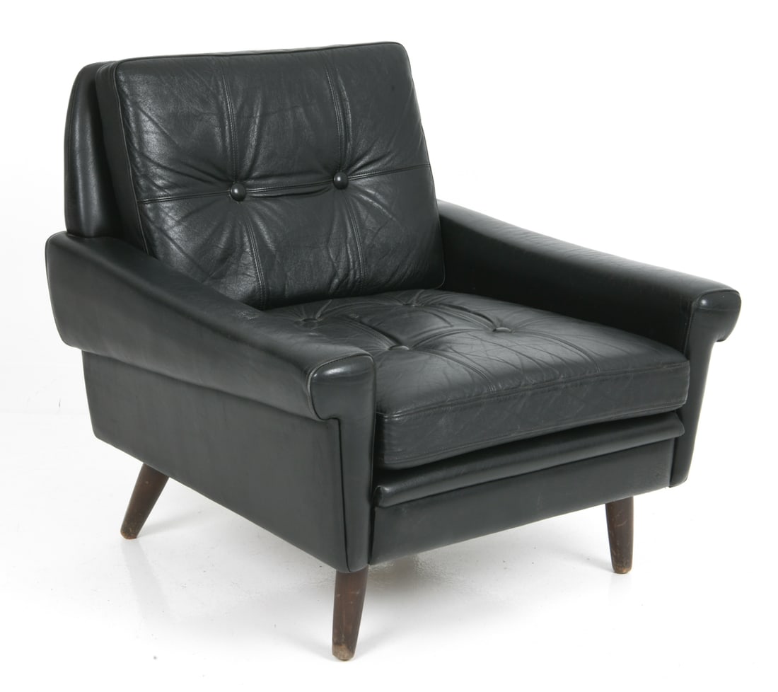SVEND SKIPPER DANISH LEATHER LOUNGE CHAIR 1960S (1 of 11)