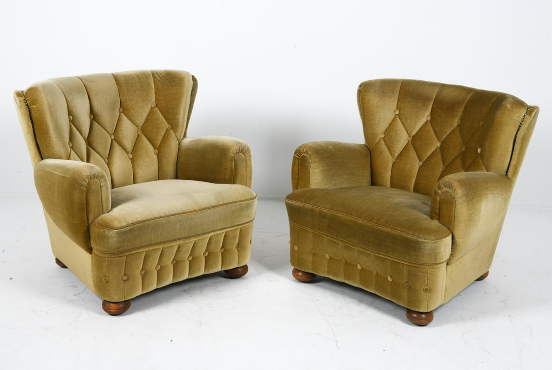 PAIR OF DANISH MOHAIR LOUNGE CHAIRS C. 1960S (1 of 1)
