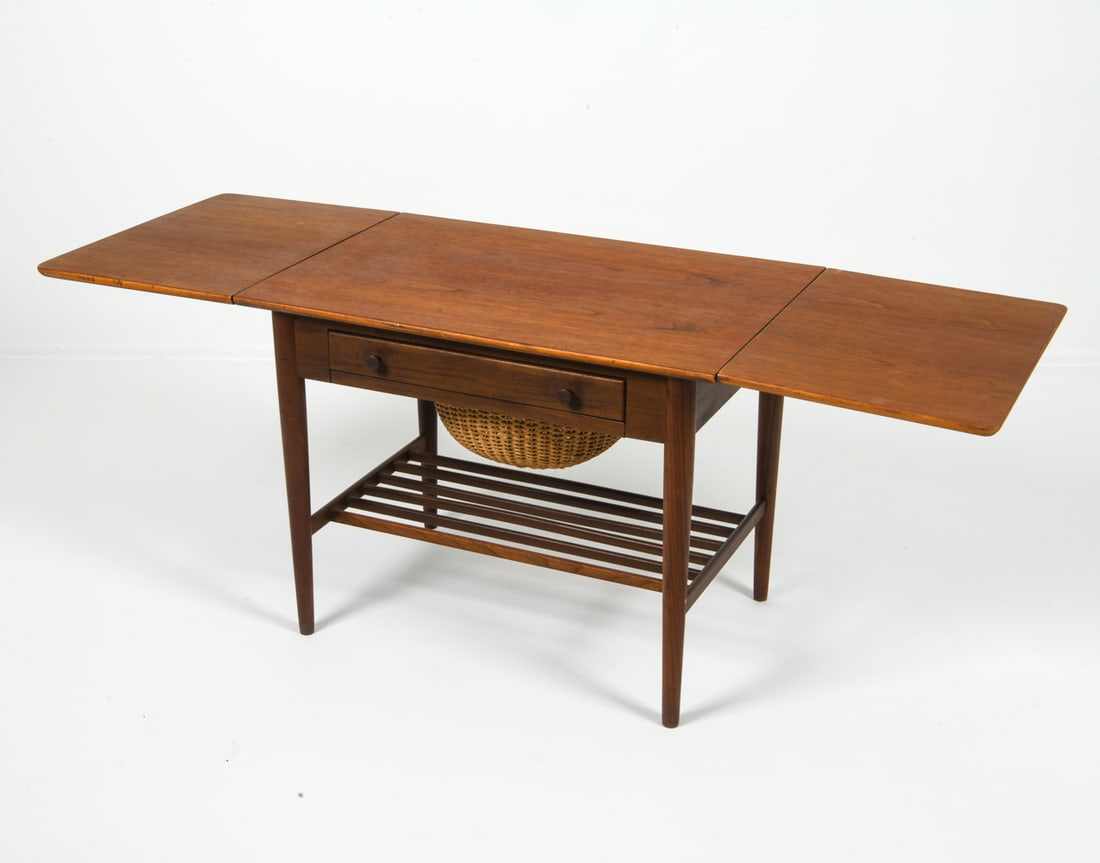 STYLE OF WEGNER TEAK SEWING TABLE 1960S (1 of 18)