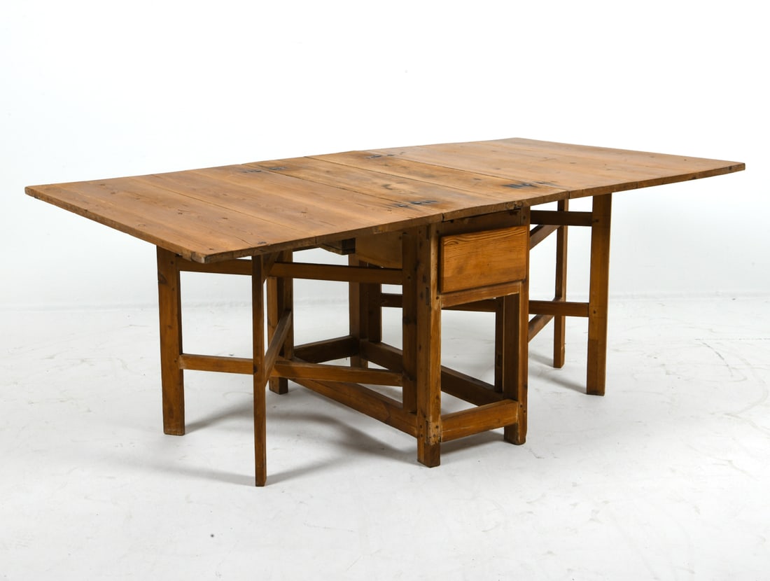 SWEDISH PINE GATE-LEG EXTENDING DINING TABLE (1 of 1)