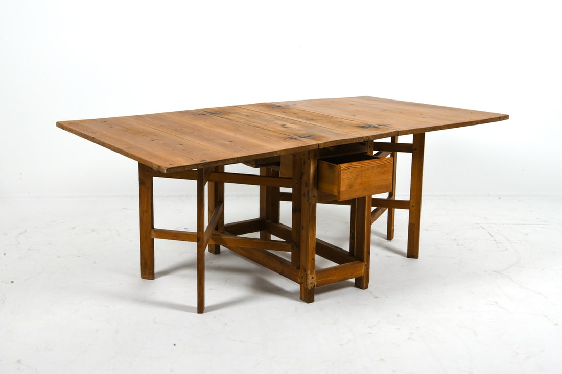 SWEDISH PINE GATE-LEG EXTENDING DINING TABLE - 3