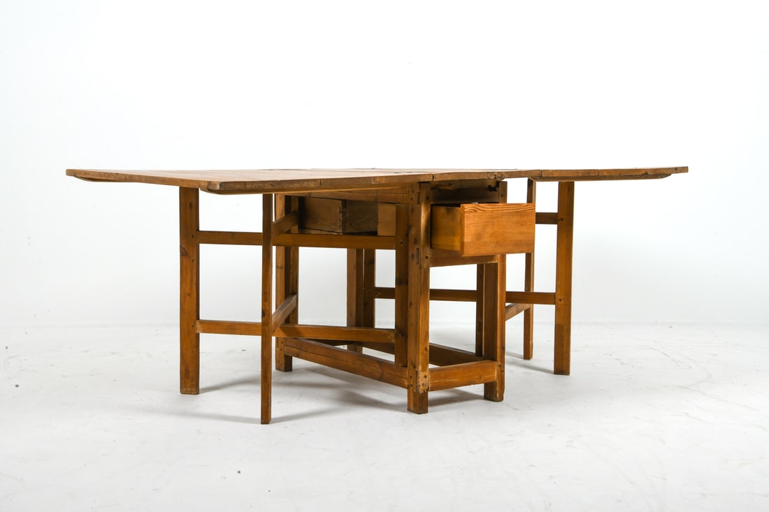 SWEDISH PINE GATE-LEG EXTENDING DINING TABLE - 4