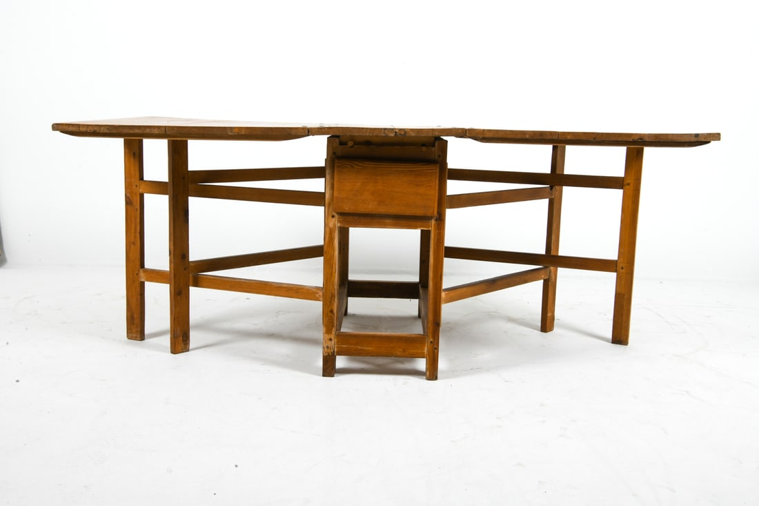 SWEDISH PINE GATE-LEG EXTENDING DINING TABLE - 6