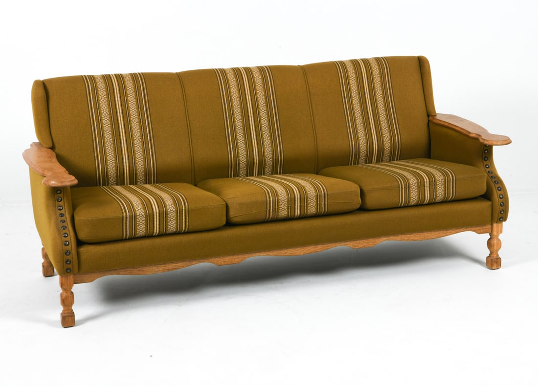 MANNER OF KJAERNULF DANISH OAK SOFA C. 1970S (1 of 1)