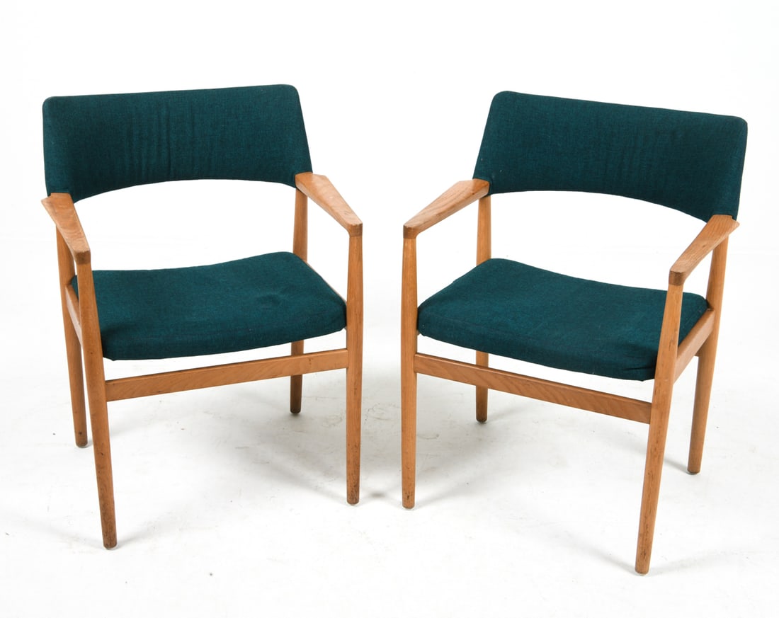 PAIR OF ERIK BUCH STYLE DANISH OAK ARMCHAIRS 1970S (1 of 16)