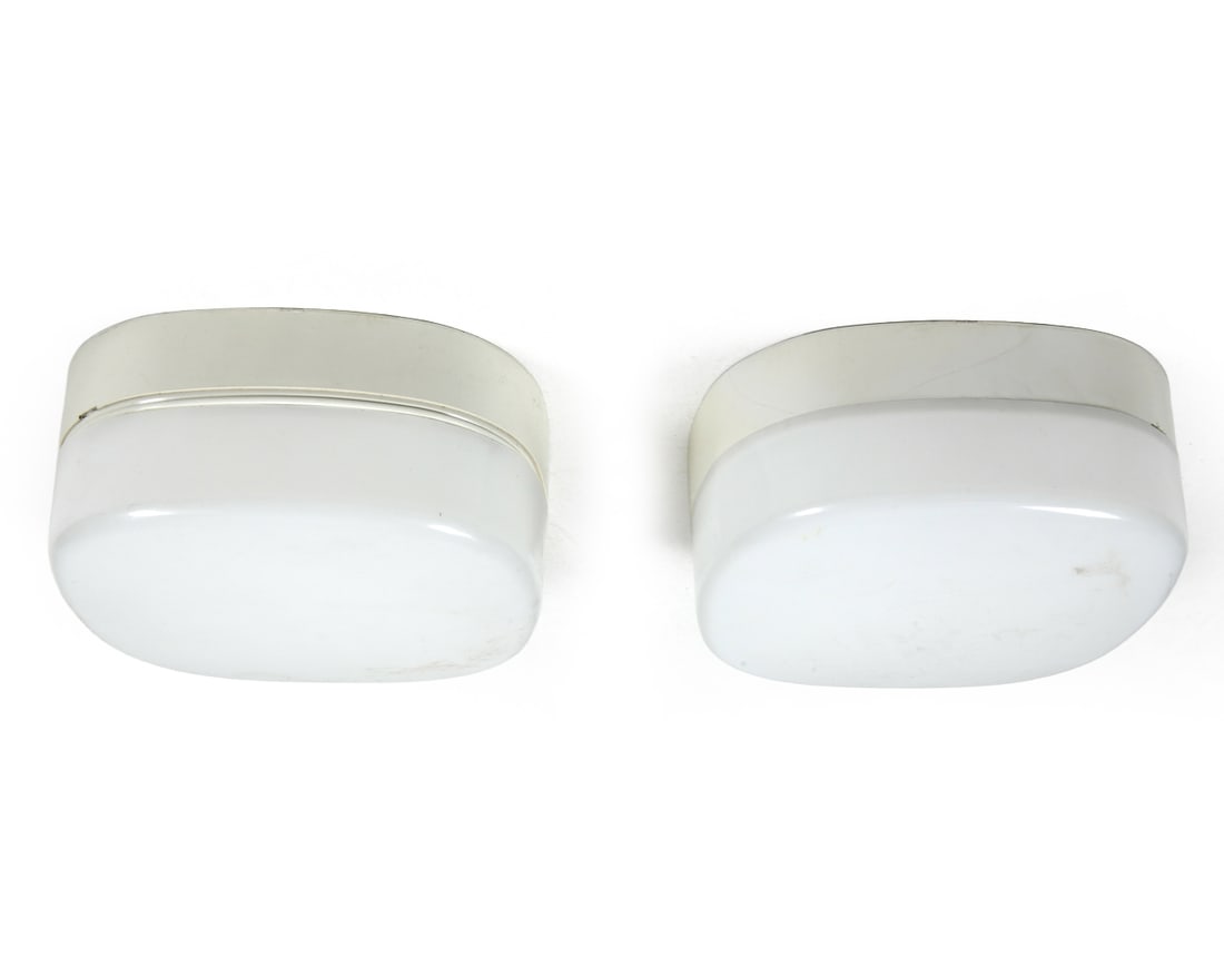 PAIR OF SCANDINAVIAN GLASS CEILING LIGHTS (1 of 6)