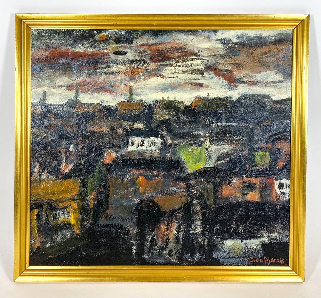 IVAN BJORNIG (20TH C.) ABSTRACT CITYSCAPE O/C (1 of 11)