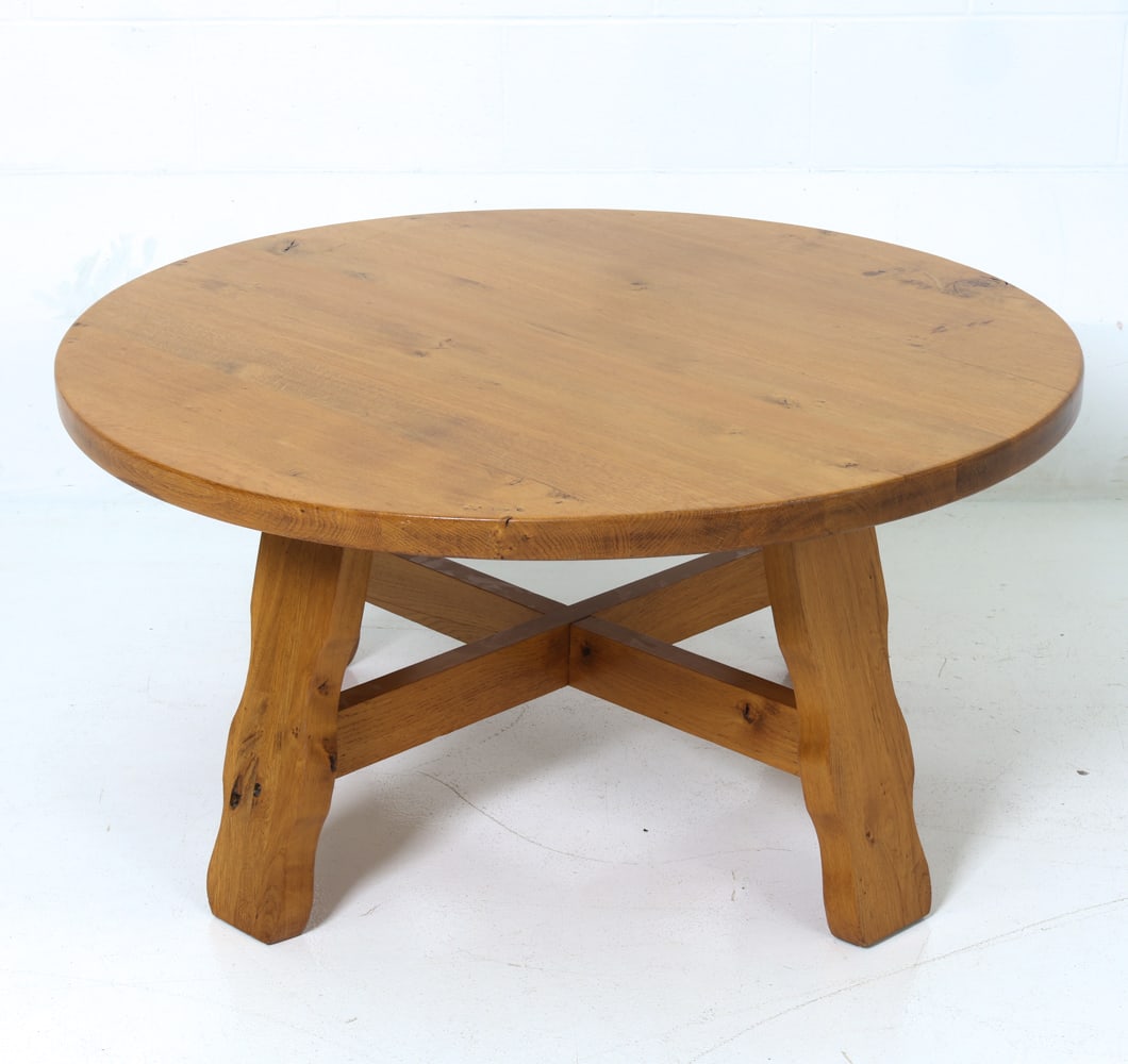 DUTCH BRUTALIST OAK COFFEE TABLE C. 1960S (1 of 16)